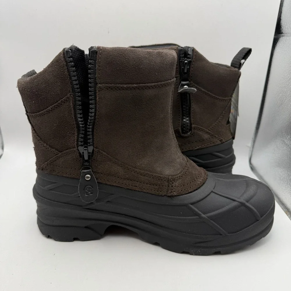 NEW‎ Kamik Champlain 3 Slip On Zip Waterproof Snow Boots Mens 9 EU 42 Brown